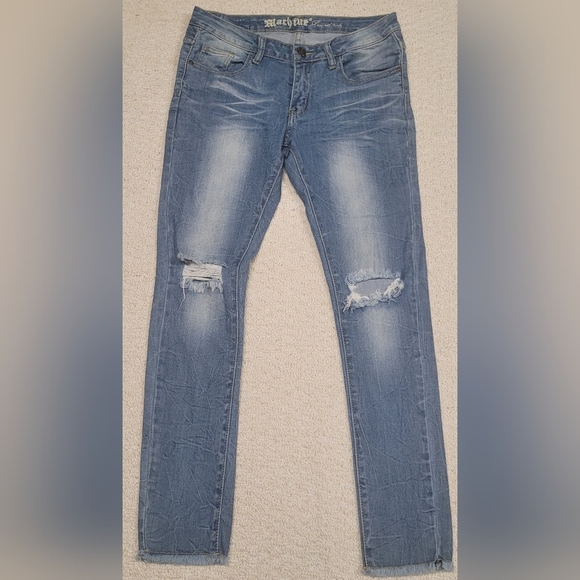 Machine Jeans Distressed  Skinny Stretch 9 30 EUC - Picture 1 of 6